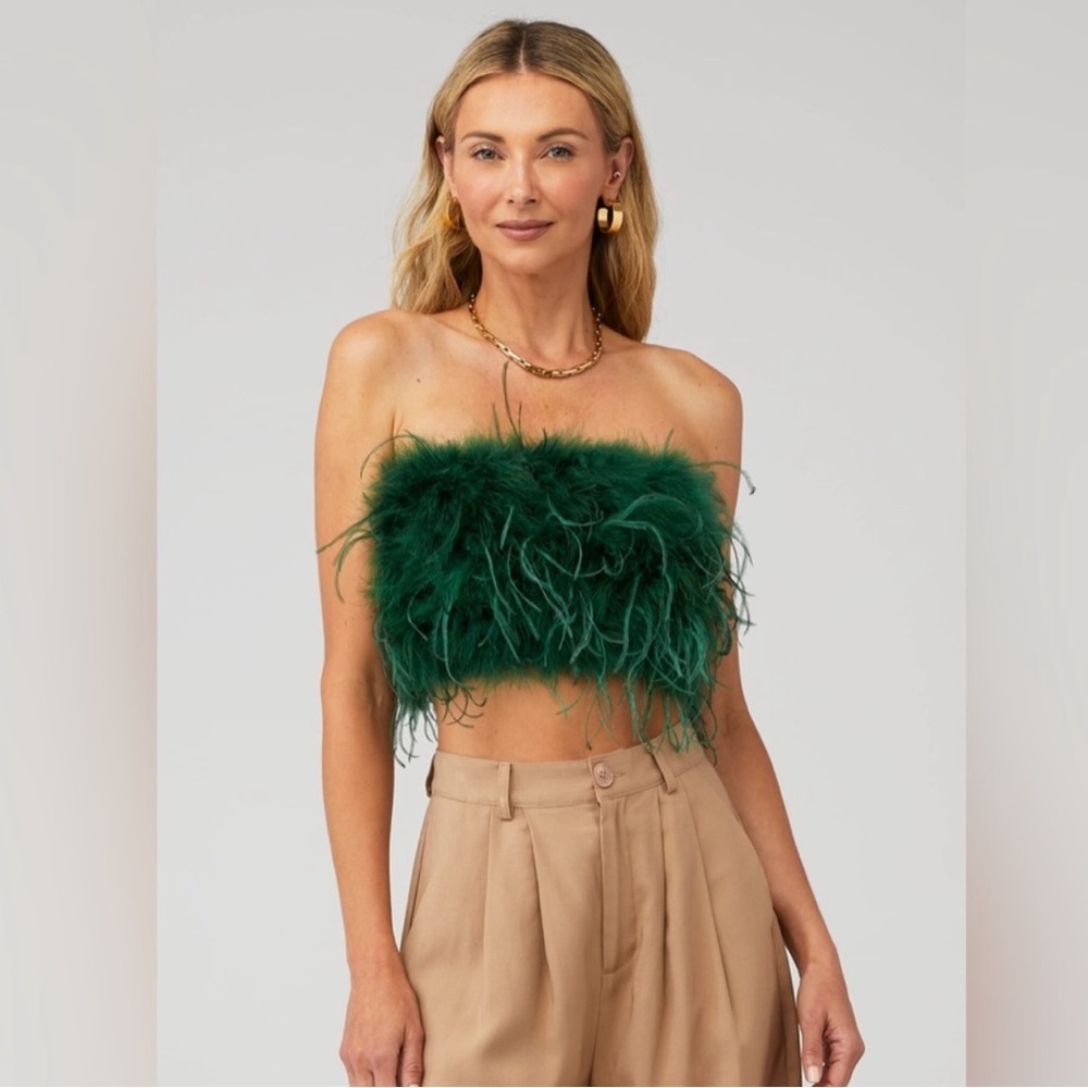 Lamarque Green Feathered Top